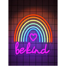 Būkite geri Vaivorykštės neoninis ženklas Vaivorykštės LED ženklas Spalvingas šviesos ženklas Dimmable USB neoniniai žibintai sienoms dekoruoti Virtuvė Valgomasis Kambarys Klasė Namų Baras Biuras Dovanų idėja