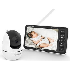 Twistshake Baby Monitor with Camera and Audio - 5.5 Inch 1080p Full HD Screen, Two-Way Audio Communication, Room Temperature Monitoring, VOX, Night Vision, Up to 300 m Range