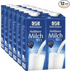 Weihenstephan Durable Milk 3.5% 1000 Mililitres x 12 Pieces with Pufai Grocery Free