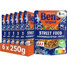 BEN'S ORIGINAL Paruošti gatvės maisto produktai Indonezijos stiliaus aštrūs makaronai 6 x 250 g