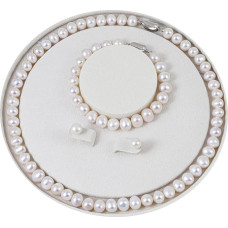 Perlenkette Perlen Halskette Süßwasser Zuchtperlen Schmuck-Set enthalten Armband und Ohrstecker für Damen Geschenke für Muttertag