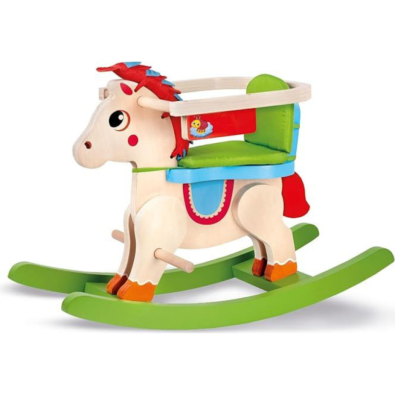 Lisciani - Montessori Bois - My Baby Pony - elektroninis kalbantis medinis supamasis arkliukas - 1-3 metų vaikams - lavina motorinius įgūdžius ir pusiausvyros pojūtį - stabilus ir saugus - su garsų melodijomis