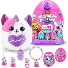 Rainbocorns Eggzania Surprise Mania Kittencorn, daugiau nei 20 siurprizų, pliušinis žaislas ir priedai (kačiukas), Trixie (kačiukas)
