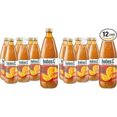 hohes C Orange mit Fruchtfleisch (6 x 1l), 100% Saft, Orangensaft, Vitamin C, ohne Zuckerzusatz laut Gesetz, vegan (Packung mit 2)