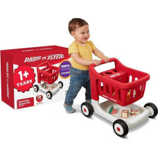 Radio Flyer Scan & Sort Shopping Cart with Lights and Sounds Push Toy Red Toy Walker for Toddlers 1 Year and Up
