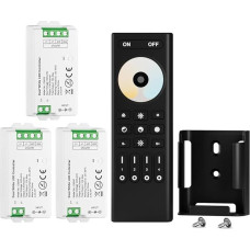 BTF-LIGHTING 5050SMD FCOB COB CCT RF nuotolinis RC02RFB ir 3PCS C02RF Tuya LED valdiklio rinkinys 4 zonų RF 2,4 GHz belaidis grupės valdymas PWM CCT (+ CW WW) 3 kontaktų dviguba balta LED juosta DC5V DC12V DC24V