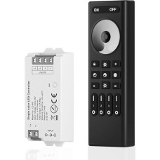 SEZO 2.4G RF vienos spalvos LED valdiklio rinkinys C01RF valdiklis ir RC01RFB 4 zonų belaidžio nuotolinio valdymo grupės valdiklis Reguliuojamas FCOB 3528 paprastųjų LED juostų ryškumas