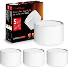 4 x LED paviršiniai prožektoriai balti matiniai skersmuo 84 x 50 mm paviršinis prožektorius 6 W 680 LM GX53 LED šiltos baltos spalvos paviršiniai 230 V 180° spindulio kampas lubų prožektoriai aliuminis