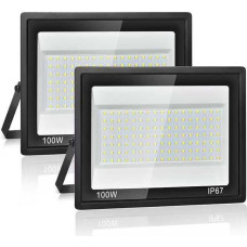LED lauko prožektorius, 100 W, IP67 vandeniui atsparus LED prožektorius, 119 šviesos diodų, 10000 lm, itin ryškus lauko prožektorius, LED žibintas, 7000 K šaltai baltos spalvos prožektorius, lauko prožektorius sodui