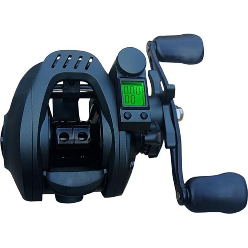 Metall-Baitcast-Rollen, LED-Bildschirm, elektroninės angelų juostos, didelis vėjas, 6,3:1, 8 kg, sveria 8 kg, belaidis, Gusstrommel, Radguss
