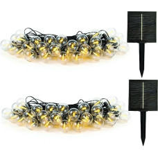 BESTY LIGHT 2 x saulės Lichterkette 25 LED Leuchtmittel Warmweiß Dimmbar 20m