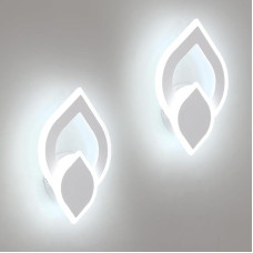 Wall Lamp Indoor LED Modern, Pack of 2 16 W 1800 LM Wall Light LED White, Wall Lighting Hallway Acrylic Cool White 6500 K for Bedroom Corridor Living Room Stairs