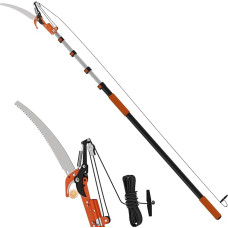 6 m rankinis medžių genėjimo pjūklas, teleskopinis genėjimo pjūklas su 1,5-6 m teleskopine lazda, teleskopinis genėjimo pjūklas sodams, miškininkystei, žemės ūkiui