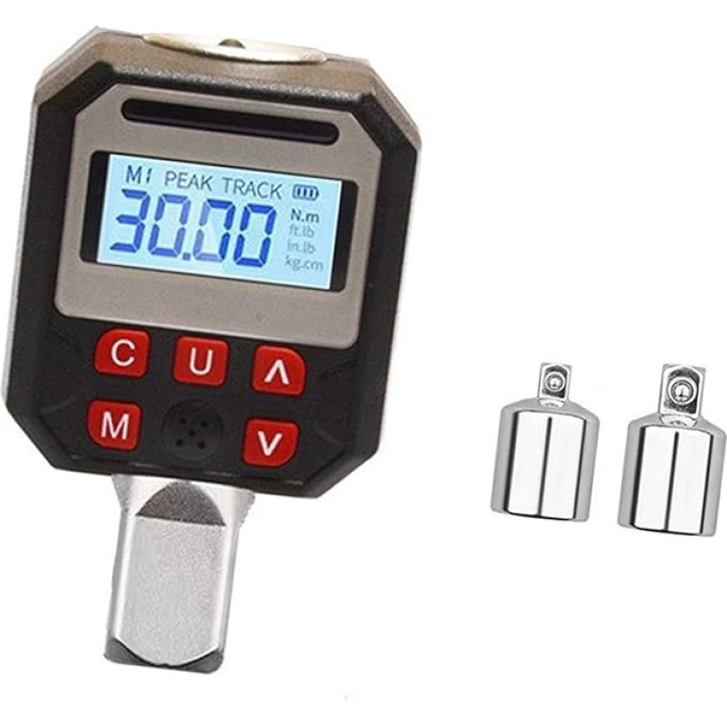 Industrielles Drehmoment Analysetool, 1, 5 bis 340 Nm, Prüfkapazität ± 2%, präzise LCD Anzeige, Ton, Licht, Alarm, Adapter, digitales Drehmomentmessgerät, LCD