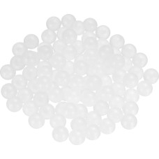QUARKZMAN 200 PP plastikinių guolių rutuliukų, 8 mm, kieto plastiko rutuliukai, G2 tikslieji guolių rutuliukai, matinis paviršius, baltos spalvos