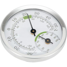 Mini-Thermometer und Hygrometer zur Wandmontage, Aluminiumlegierung, Temperatur- und Luftfeuchtigkeitsmesser mit transparentem Zifferblatt, für Zuhause, Büro, Schule, Lager, -30 bis 50 °C
