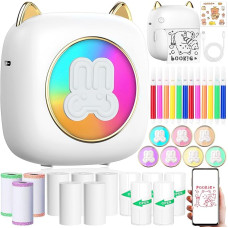 Mobile Photo Printer for Android & iOS - Mini Bluetooth Printer, Wireless with 14 Rolls of Paper for Journal