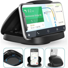 Mobiliojo telefono laikiklis automobilyje, 360° pasukamas mobiliojo telefono laikiklis automobilyje, automobilio prietaisų skydelio mobiliojo telefono laikiklis su lipniu pagrindu, automobilinis mobiliojo telefono laikiklis iPhone 17/16/15/14/13/Pro Max/X