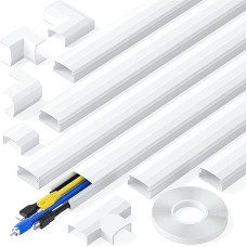 6 x L400 mm lipnus kabelių kanalas Baltas PVC kabelių kanalas TV kabelių dangtis, skirtas kompiuterių kabeliams paslėpti namuose arba biure - plotis 30 mm, aukštis 17 mm