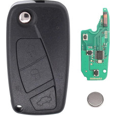 Key Remote Control Car Key 3 Buttons Transmission Unit 433 MHz ID46 with Electronic Card Transponder Housing Milling Battery for Grande Punto 199 Panda 169 Ducato 230 Ulysse 179 Bravo Stilo