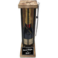 Moet Gift Set Gift Set for Boss Birthday Christmas – Reserve Black Edition incl. Notsaw Text B/W Beste Chefin der Welt Champagne (1 x 0.75 L)