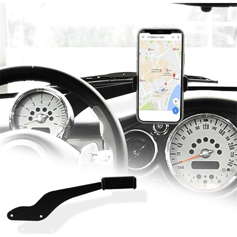 KUNGKIC Automobilinis mobiliojo telefono laikiklis Reguliuojamas automobilinis telefono laikiklis, suderinamas su Mini Cooper R50 R52 R53 Priedai Interjeras 360° pasukimas Cinko lydinys ABS (klipas)