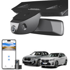 Priekinė 4K ir galinė 1080p prietaisų kameros, pritaikytos BMW Gen3 G01 X3 2018-2024, F97 X3M 2020+ (C modelis), sDrive28i xDrive30i M40i, OEM stilius, 2160P UHD vaizdo įrašas, WiFi ir programėlė, 128 GB kortelė