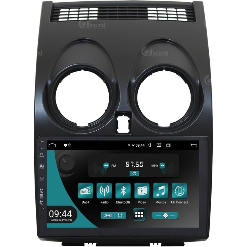 Automobilinis radijo imtuvas Nissan Qashqai (2008-2013 m.) su standartine galine kamera Android GPS Bluetooth Bluetooth WiFi USB DAB+ jutiklinis 9 colių 8 branduolių Carplay Android automobilis