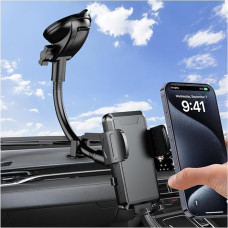 JNNJ Mobile Phone Holder Car, Adjustable 360 Degree Rotatable Adjustable Stand Car Mobile Phone Holder, Universal Car Phone Holder for All Mobile Phones (Long / Grey)