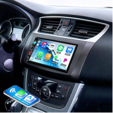 OiLiehu Dvigubas DIN radijo imtuvas Carplay Android automobilinis radijas su ekranu 7 colių ekranas Automobilinis radijas Mirror Link/Equalizer/Bluetooth/FM/SWC/Reversing Camera/Type-C/EQ