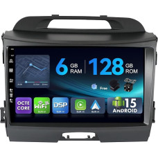 [6G + 128G, aštuonių branduolių] - MSD automobilinis radijas Kia Sportage (2010-2015) | Android 15 GPS navigacijos radijas | CarPlay Android automobilio vairo valdymas Dual Band WiFi DSP DAB | atbulinės eigos kamera MIC | 2 DIN