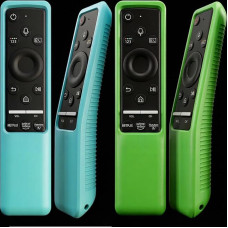 Schutzhülle kompatibel mit Samsung Smart-TV-Fernbedienung BN59-Serie, leichte Silikon-Schutzhülle, stoßfest, rutschfest, leuchtet grün und leuchtend, Blau, 2 Stück