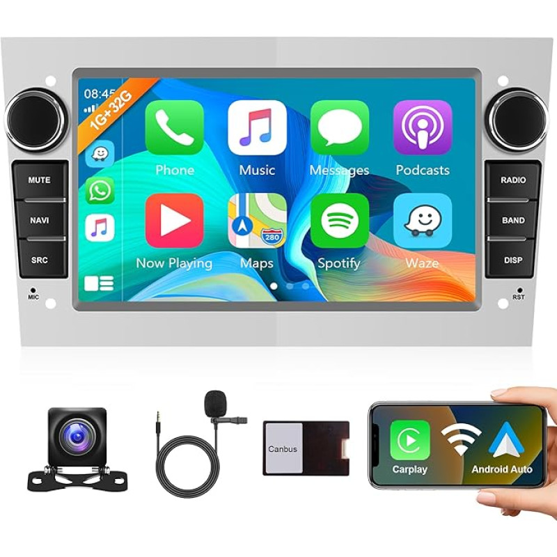 Belaidis Carplay Android 13 automobilinis radijas 2 DIN Opel Astra Antara Vectra Corsa Zafira Meriva Vivara Vivaro 7 colių automobilinis radijas su Android automobiline navigacija GPS WiFi Mirror Link Bluetooth FM/RDS atbuline eiga
