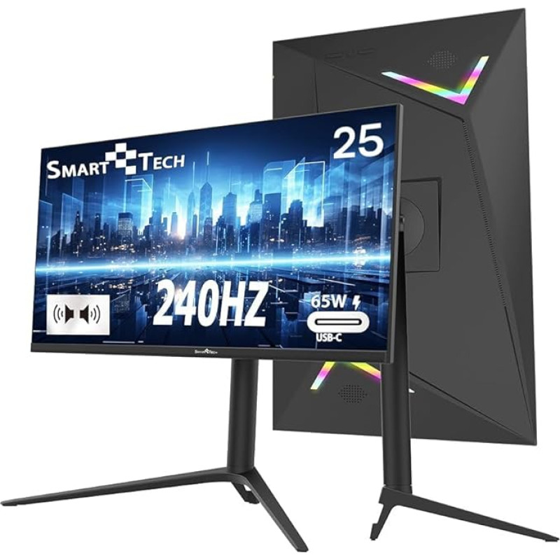 Smart Tech Gaming-PC, 25 Zoll (63 cm), 1920 x 1080 FHD 240 Hz, VA-Platte, apšvietimas: 300 cd/m2, apšvietimas: 1920 x 1080, Reaktionszeit: 3 ms Typ (MPRT 1 ms)