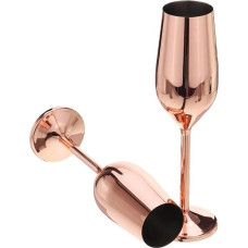 Champagne Glasses Stainless Steel 200 ml Rose Gold, Unbreakable, BPA-Free, for Wedding Parties and Anniversary, 3 Colours, Stainless Steel, Rose Gold, 200 ml