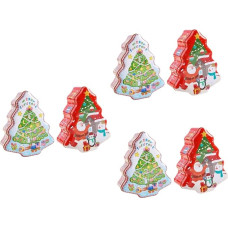 Weihnachtsdekorationen, 6 Stück Weihnachts-Blechbox, Snacks, Süßigkeiten, Kekse, Geschenk, Weihnachtssüßigkeiten, Weihnachtsmann, Süßigkeitendosen, Weißblech-Aufbewahrung