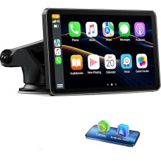 Volam Wireless Carplay Android Car Display with 7 Inch Touch Screen, Carplay Display with Mirror Link, Live Navigation, Play Music, Siri, G00gle Voice Assistant, Bluetooth 5.0, AUX, FM