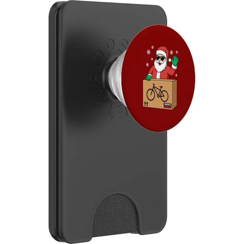 Weihnachtsmann Lieferung Fahrradbox Lustiges Radfahrer Weihnachten dizainas PopSockets PopWallet für MagSafe