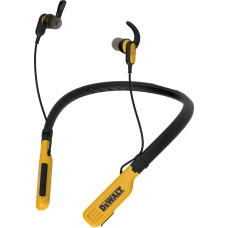 DEWALT Heavy-Duty Magnetic Bluetooth Neckband Headphones - Wireless Earbuds with 30 Hours Runtime, Noise Isolation, Hands-Free Microphone (Yellow)