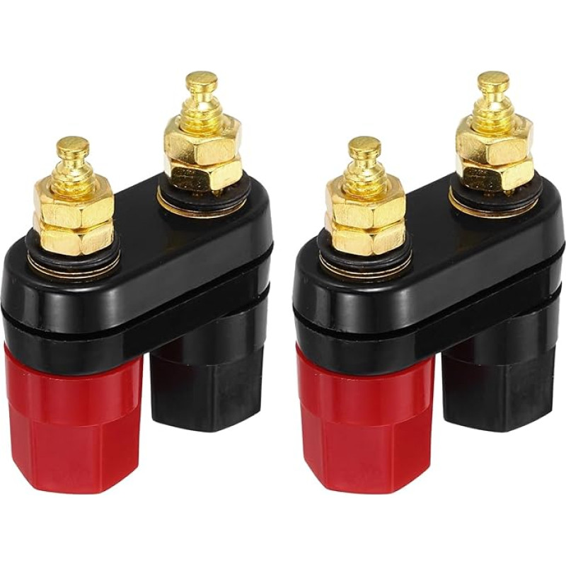 Bananenstecker, 10 A, 5 x 4 mm, Einsatzmontage, Bananenbuchse, 4 mm Buchsenstecker für Bananenstecker, Rot und Schwarz, 4 Stück