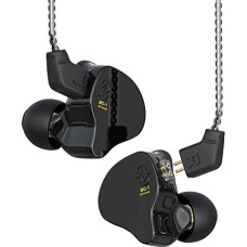 Yinyoo CCZ Melody Headphones Yinyoo Hybrid 1ba 1DD HiFi in Ear Monitors, Deep Bass Lightweight In-Ear Headphones IEM with 4N Cable for Musician/Drummer/Bassist/Guitarist (Black, without Microphone)