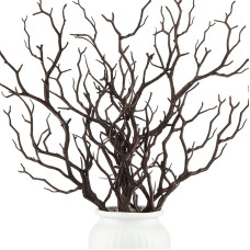 Geosar Manzanita Plastic Branches, Artificial Antlers Tree Branch, Small Decorative Branch for Wedding Table Decoration, Baby Shower, Party Supplies (Dark Brown, 10 Pieces)
