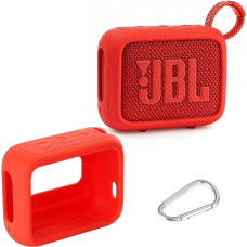 Silicone Protective Case, Compatible with Speaker Case for JBL GO 4 Eco Portable Bluetooth Speaker (Red)