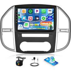 4+64G Android 15 CAMECHO 10 colių automobilinis radijas Mercedes Benz Vito 3 W447 (2014-2020) su belaidžiu Carplay Android automobiliu, GPS navigacijos radijas su jutikliniu ekranu HD su Bluetooth WiFi RDS FM + atbuline eiga