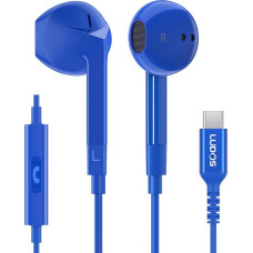 LUDOS Ferox USB C ausinės, 5 metų garantija iPhone 16 15 Pro Max Plus Samsung Galaxy S24 S23 Ultra S22 S22 S21 FE S20 A53 A54, USB C tipo ausinės su mikrofonu, skirtos 