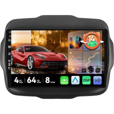 MSD automobilinis radijas Jeep Renegade (2015-2018) | 4G + 64G, aštuonių branduolių - Android 14 GPS navigacijos radijas | CarPlay Android automobilio vairo valdymas Dual Band WiFi DSP DAB | atbulinės eigos kamera | 2 DIN 9