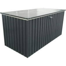 Duramax DH 1.9 (1450L) Metal Cushion Box with Hydraulic Gas Lift and Padlock Eyelet, Patio Box and Garden Furniture Storage for Outdoors, Anthracite