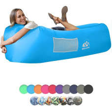 Wekapo Inflatable Lounger with Carry Bag, Safety Stick and Bottle Opener for Travel, Camping, Hiking, Swimming Pool and Beach Party