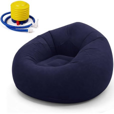 Pripučiama sofa ir fotelis, pripučiamas pupelių maišas - patogi sulankstoma sofa svetainei, stovyklavietei ir sodui, greitai pripučiama ir skalbiama, viena kėdė poilsiui ir laisvalaikiui (mėlyna) | Kvėpuojantis