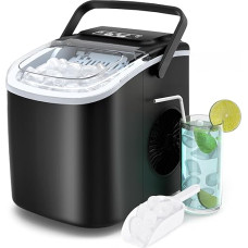 PALINTH Ice Cube Machine, Small, 2 Sizes of Bullet Ice Cube Maker, Self-Cleaning Ice Cube Maker Crushed Ice Cube Maker with Portable Handle, 9 Ice Cubes in 6 Minutes